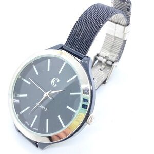 CHARMING CHARLIE Unisex Black Metal Mesh Band Wrist Watch
